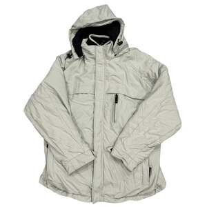 St. John's Bay Gray Black Hooded Fleece Lined Full Zip Jacket Men's XXL